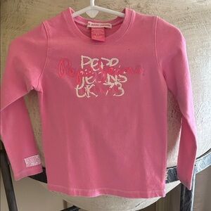 Pepe Jeans Vibrant Pink Long Sleeve Tee for Kids